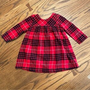 Hanna Andersson Red and Black Checkered Dress size 80cm, 18-24 months. Flannel